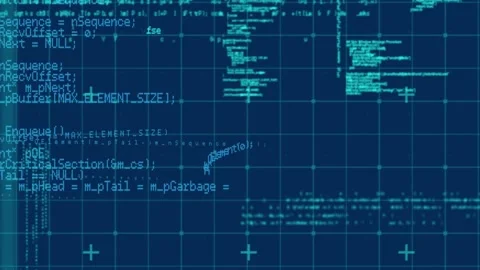 Animation of data processing on navy background Stock Footage 330336482