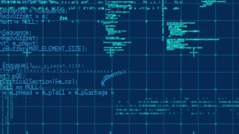 Animation of data processing on navy background Stock Footage 330474725