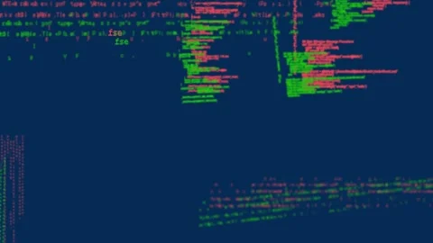 Animation of data processing on navy background Video stock 330770800