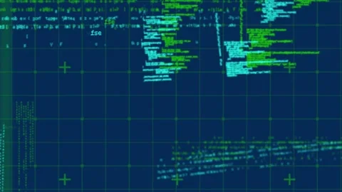 Animation of data processing on navy background Stock Footage 330770801