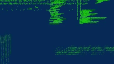 Animation of data processing on navy background Video stock 330775359