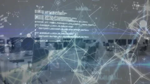 Animation of data processing, network of connections and molecular structures Stock Footage 329232409