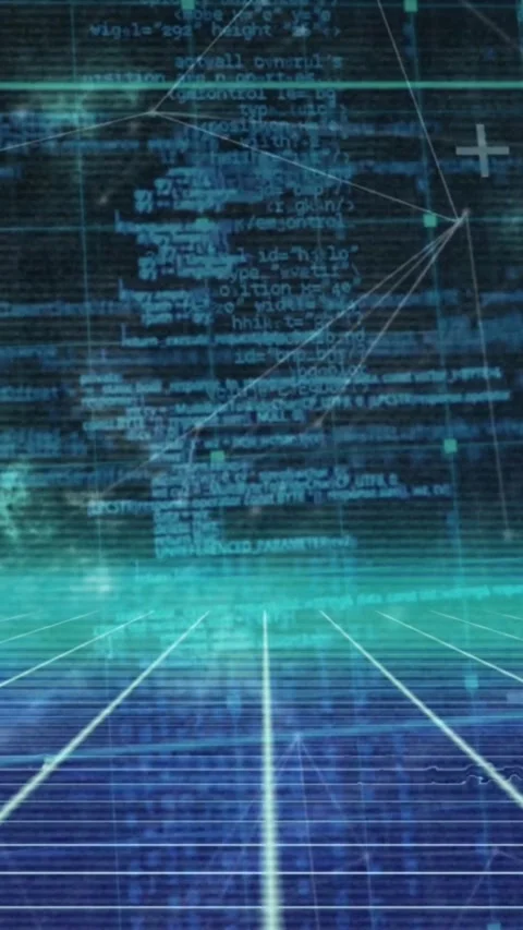 Animation of data processing with networks of connections Stock Footage 344745512