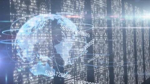 Animation of data processing, numbers an... | Stock Video | Pond5