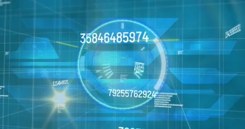 Animation of data processing, numbers an... | Stock Video | Pond5