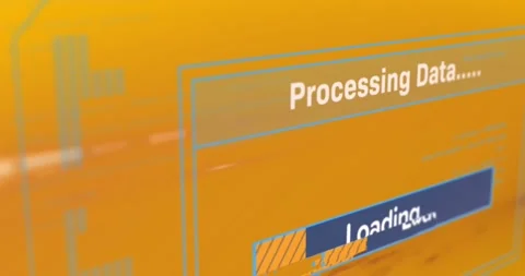 Animation of data processing on orange background Stock Footage 159507224