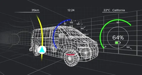Animation of data processing over 3d drawing on black background Stock Footage 328642274