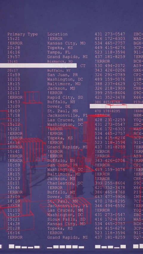 Animation of data processing over 3d city model against city street Stock Footage 344557017