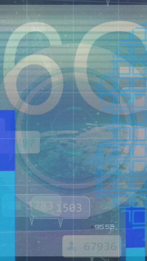 Animation of data processing over 6g text Stock Footage 342015765