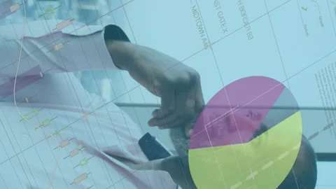 Animation of data processing over african american businessman thinking 库存影片 312644914