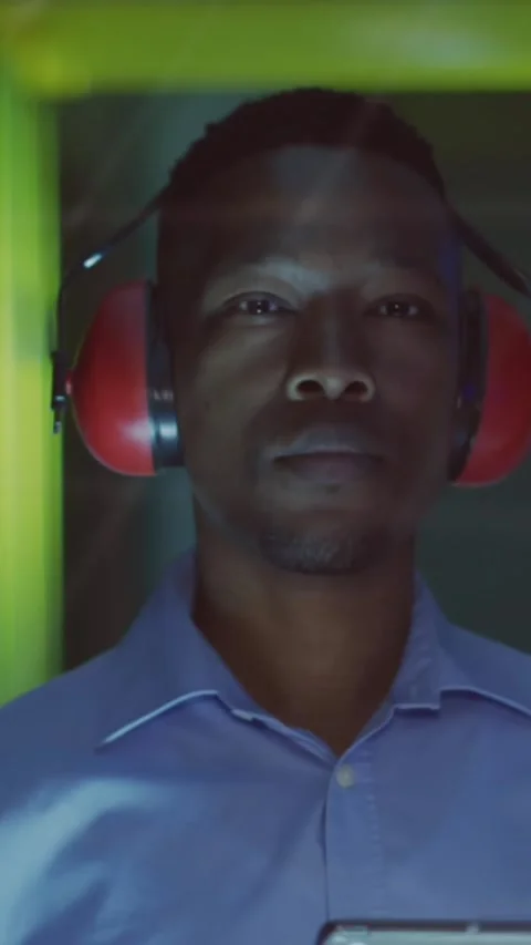 Animation of data processing over african american male it engineer by computer Stock Footage 321513541