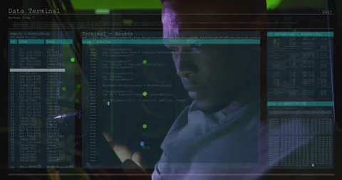 Animation of data processing over african american male it engineer and computer Stock Footage 328634268