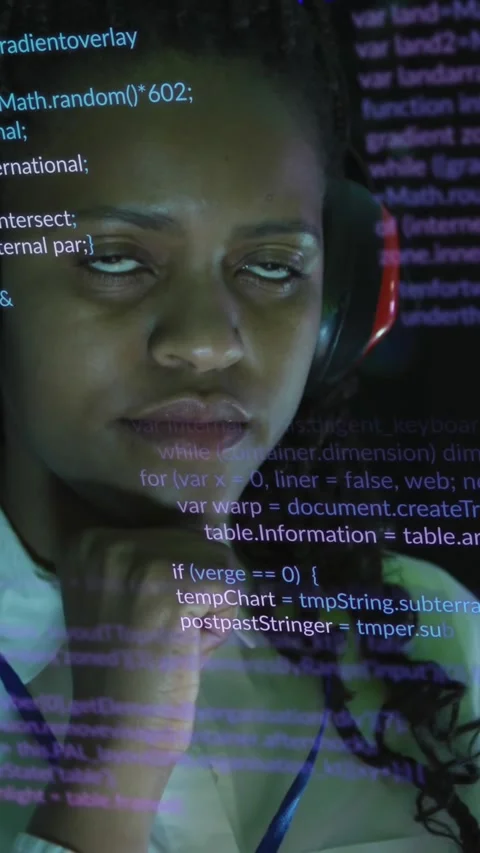 Animation of data processing over african american female it engineer and Stock Footage 343498652
