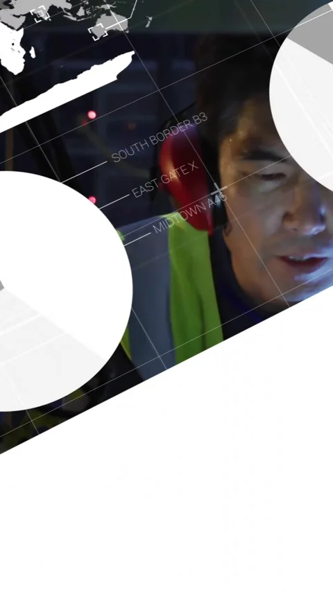Animation of data processing over african american male it engineer by computer Stock Footage 343887431