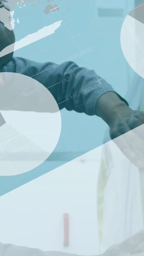 Animation of data processing over african american male car mechanic repairing Stock Footage 344636736
