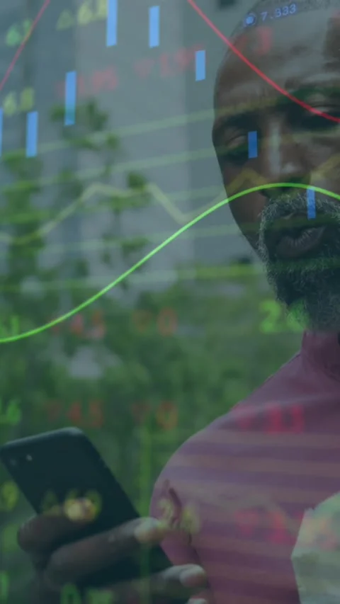 Animation of data processing over african american man having a snack using Stock Footage 344706414