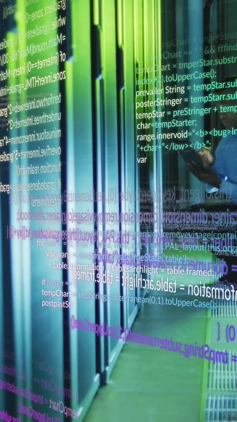 Animation of data processing over african american male engineer using tablet at Stock Footage 344775039
