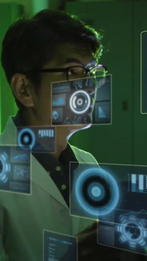 Animation of data processing over asian businessman by computer servers Stock Footage 343868176