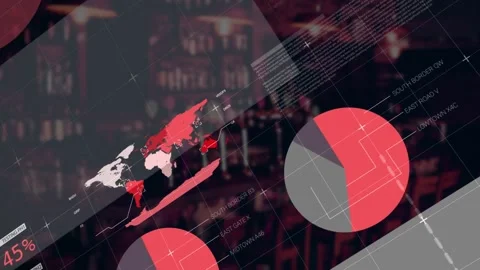 Animation of data processing over bar Stock Footage 326032740