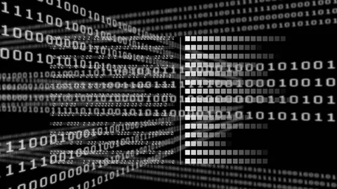 Animation of data processing over binary coding computing Video stock 166137948