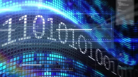 Animation of data processing over binary coding computing Video stock 166137976