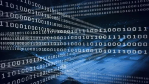 Animation of data processing over binary coding computing Video stock 166138006