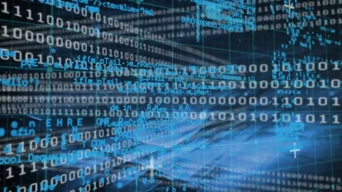 Animation of data processing over binary coding computing Video stock 166138011