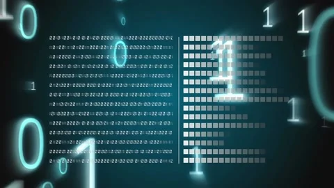 Animation of data processing over binary coding computing Video stock 166138052
