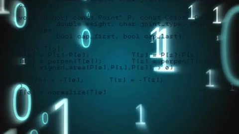 Animation of data processing over binary coding computing Video stock 166138080