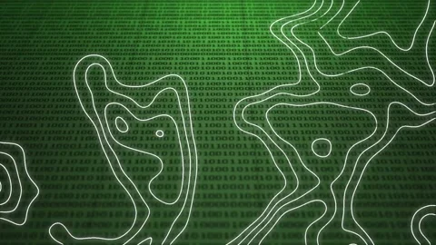 Animation of data processing over binary coding computing with white lines Video stock 166138100