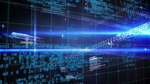 Animation of data processing over binary coding computing Video stock 166138102
