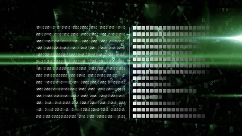 Animation of data processing over binary coding computing Video stock 166138109