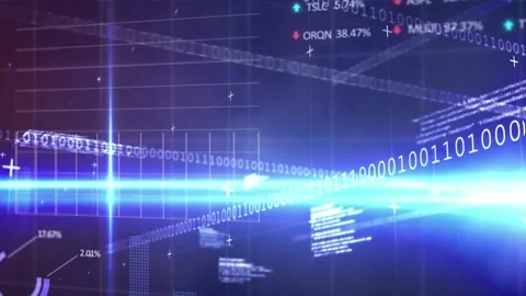 Animation of data processing over binary coding computing Video stock 206068821