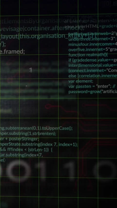 Animation of data processing over binary code and caucasian male hacker Stock-Footage 342802074