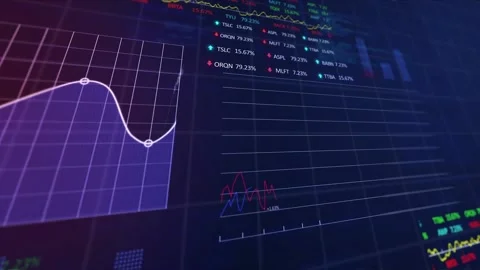 Animation of data processing over blue b... | Stock Video | Pond5