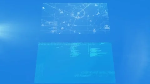 Animation of data processing over blue background Stock Footage 328709675