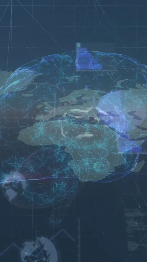 Animation of data processing over blue background Stock Footage 344782991