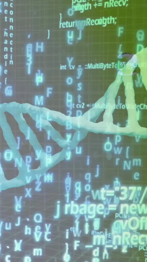Animation of data processing over bubbles and dna strand on green background Stock Footage 323898115