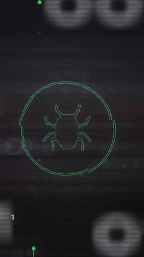 Animation of data processing over bug icon Stock Footage 320280165