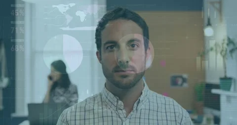 Animation of data processing over businessman in office Stock-Footage 330174414