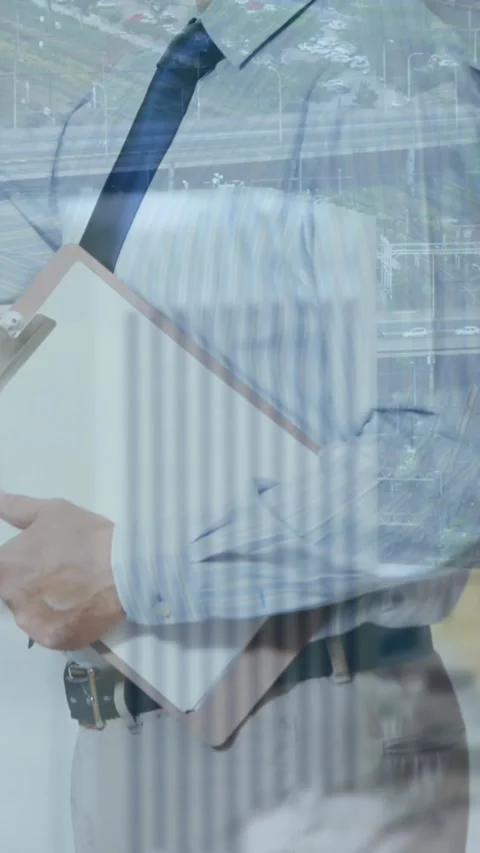Animation of data processing over businessman counting stock in warehouse Stock Footage 341952835
