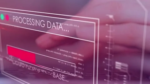 Animation of data processing over businesswoman in office Video stock 159506493