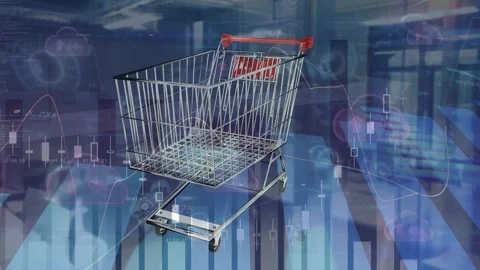 Animation of data processing over cardboard boxes on conveyor belts in warehouse Stock Footage 326299801
