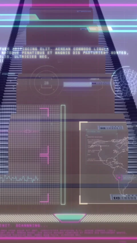 Animation of data processing over cardboard boxes on conveyor belt Stock Footage 341918175
