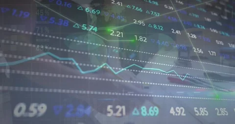 Animation of data processing over caucasain workers in workshop Stock Footage 329427790