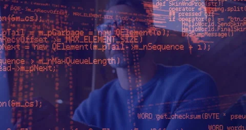 Animation of data processing over caucasian man using laptop Stock Footage 267832703