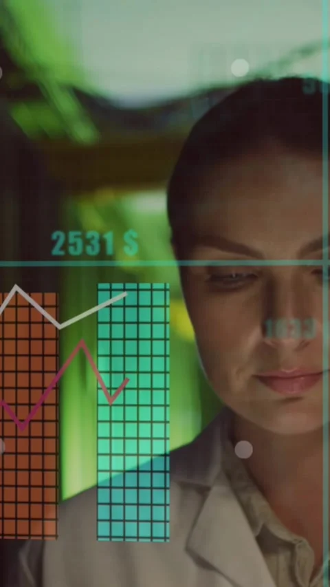 Animation of data processing over caucasian female it engineer by computer Stock Footage 321513544