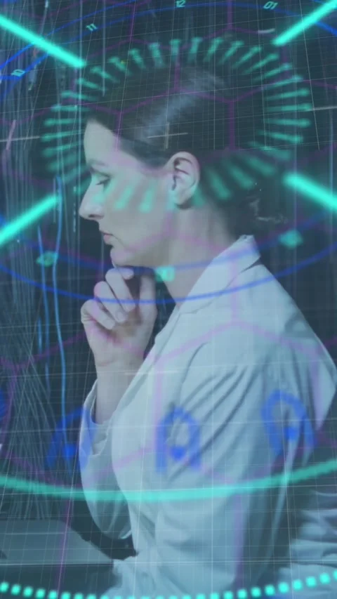 Animation of data processing over caucasian female it engineer with laptop Stock Footage 324557528