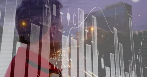 Animation of data processing over caucasian male paramedic Video stock 326035541