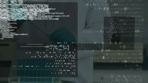Animation of data processing over caucasian female scientist Stock Footage 327899042
